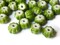30 12mm x 8mm Green Fluted Rondelle Plastic Beads Pumpkin Beads